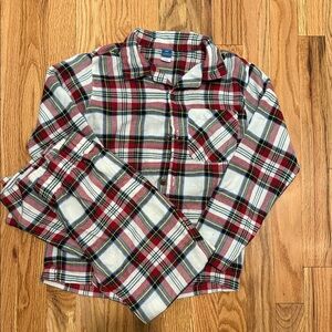 Old Navy Red Cream Plaid Button-Up Shirt